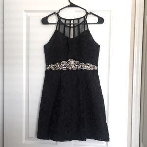 Size 9 black party dress with built in bra